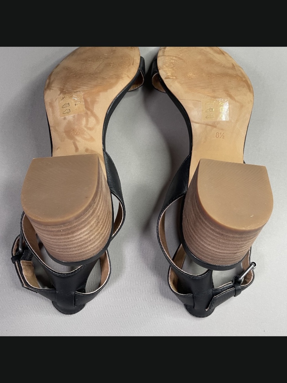 Madewell Shoes Womens 8.5 black brown leather block heel sandals boho indie - Picture 10 of 12